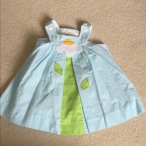 Florence Eiseman Blue and Green Flower Dress